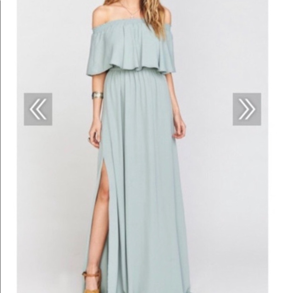 Show Me Your Mumu Hacienda dress Silver Sage Crisp